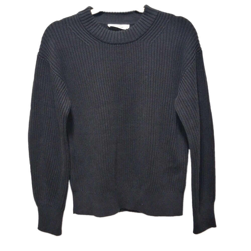 Everlane Organic Cotton Crew Neck Sweater Black Men's Size M Minimalist NWOT - Picture 1 of 14